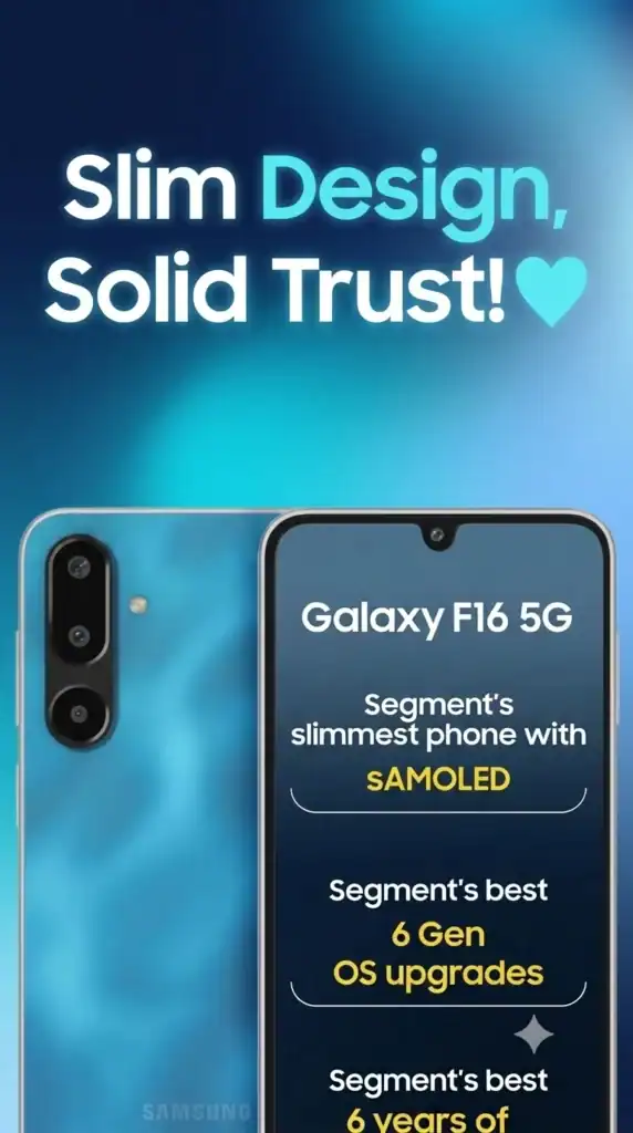 Best 5G Smartphones Under 15000 in India (September 2026) SAMSUNG GALAXY F16 5G