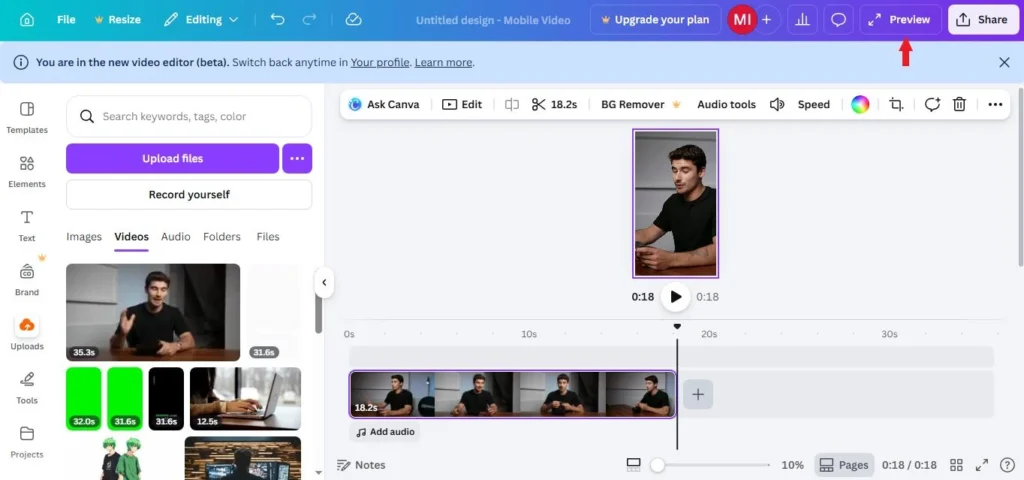 Free AI Video Generator 4 faceless video canva video editor