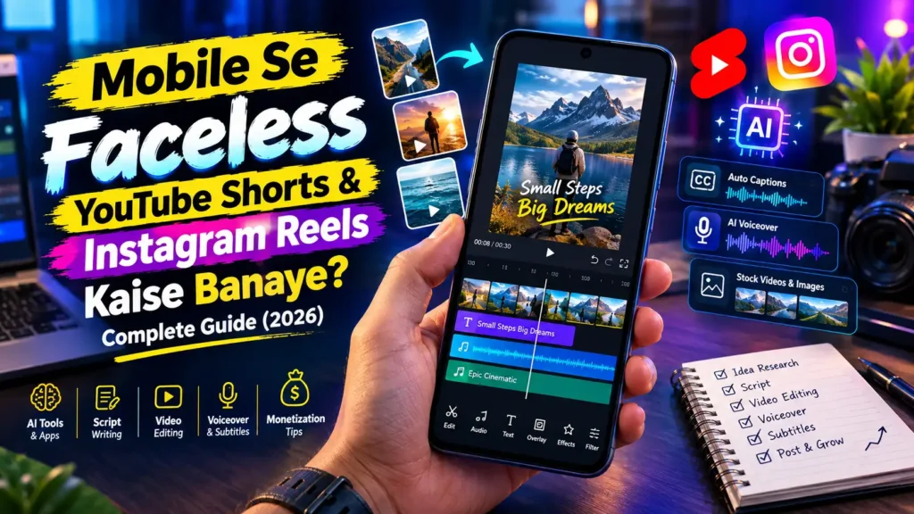 mobile se faceless shorts & reels kaise banaye